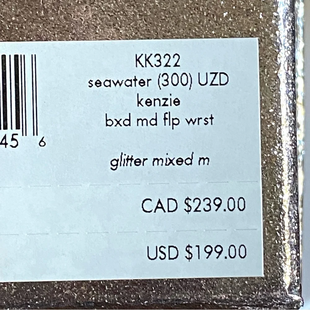 Kate Spade mint Glitter Kenzie medium flap Clutch with wristlet strap NEW IN BOX